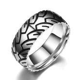 Vintage Car Tire Pattern Ring - Made of 316 Stainless Steel
